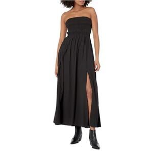 New Women’s ASTR The Label Stasia Strapless Smocked Midi Dress Size S